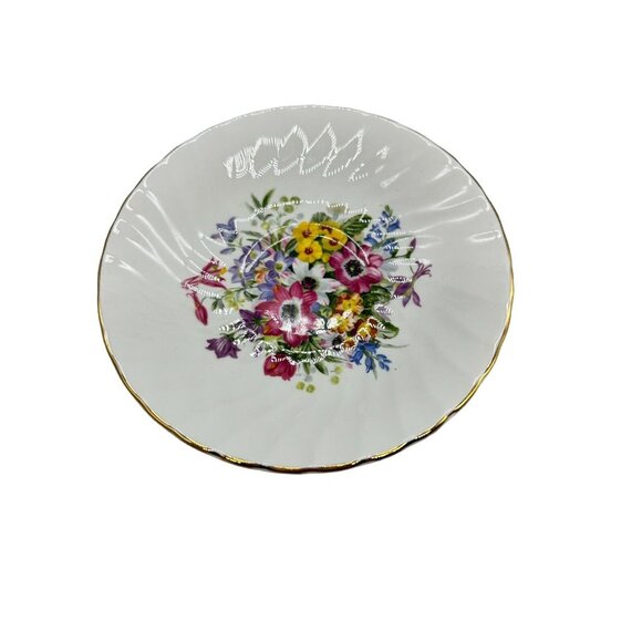 Royal Sutherland H&M Bone China Tea Cup & Saucer Pink Yellow Purple Floral - Picture 6 of 10